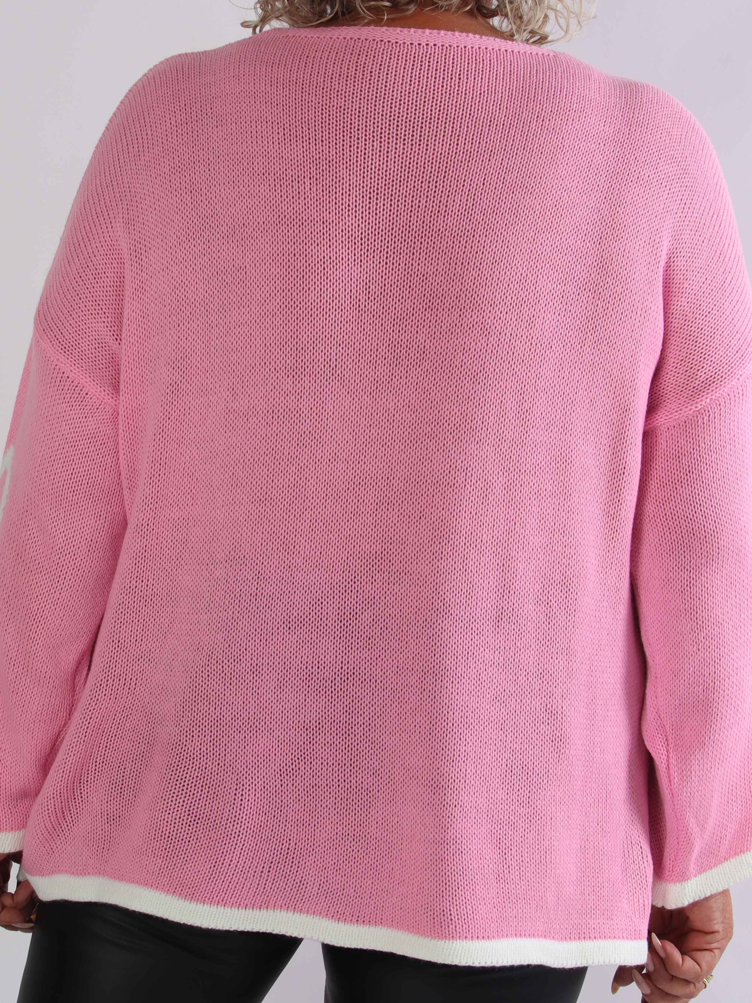 Vivianne - Sød plus size strikbluse med fine hjerter